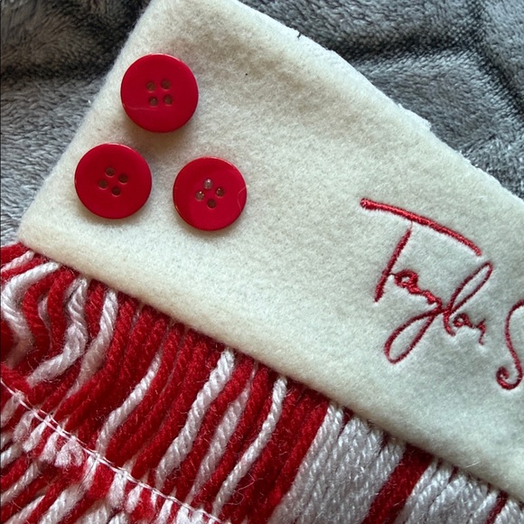 RARE Taylor Swift Christmas Stocking Debut Tan Beige Red Fringe Debut Fearless - Picture 4 of 4